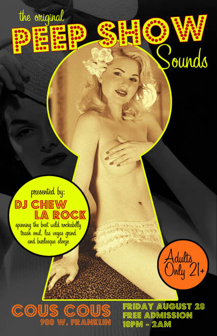 Rob Sheley - Posters - Peep Show Sounds DJ Night Poster